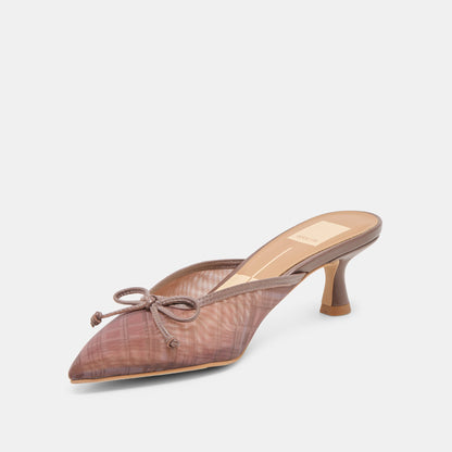 Cleo Cognac Plaid Mesh Heels - Dolce Vita