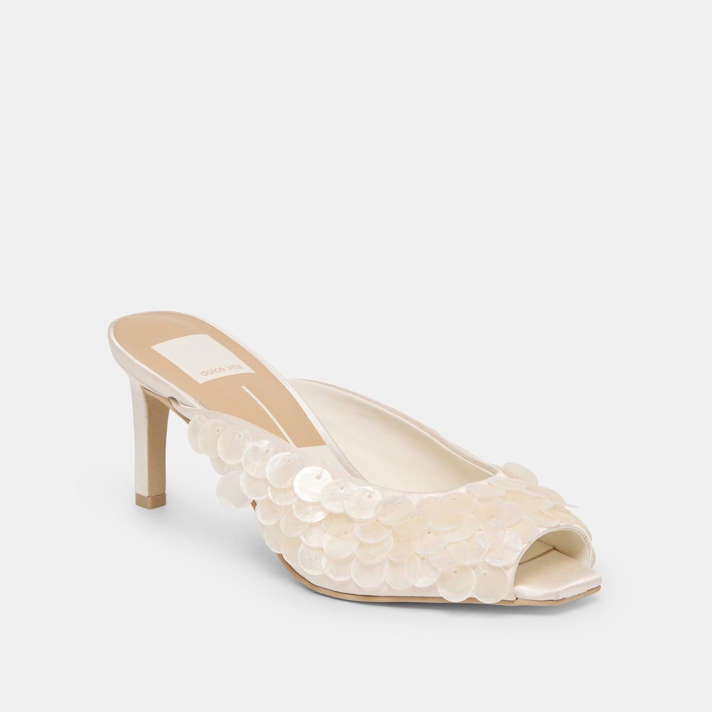Samary Confetti Off White Satin Heels - Dolce Vita