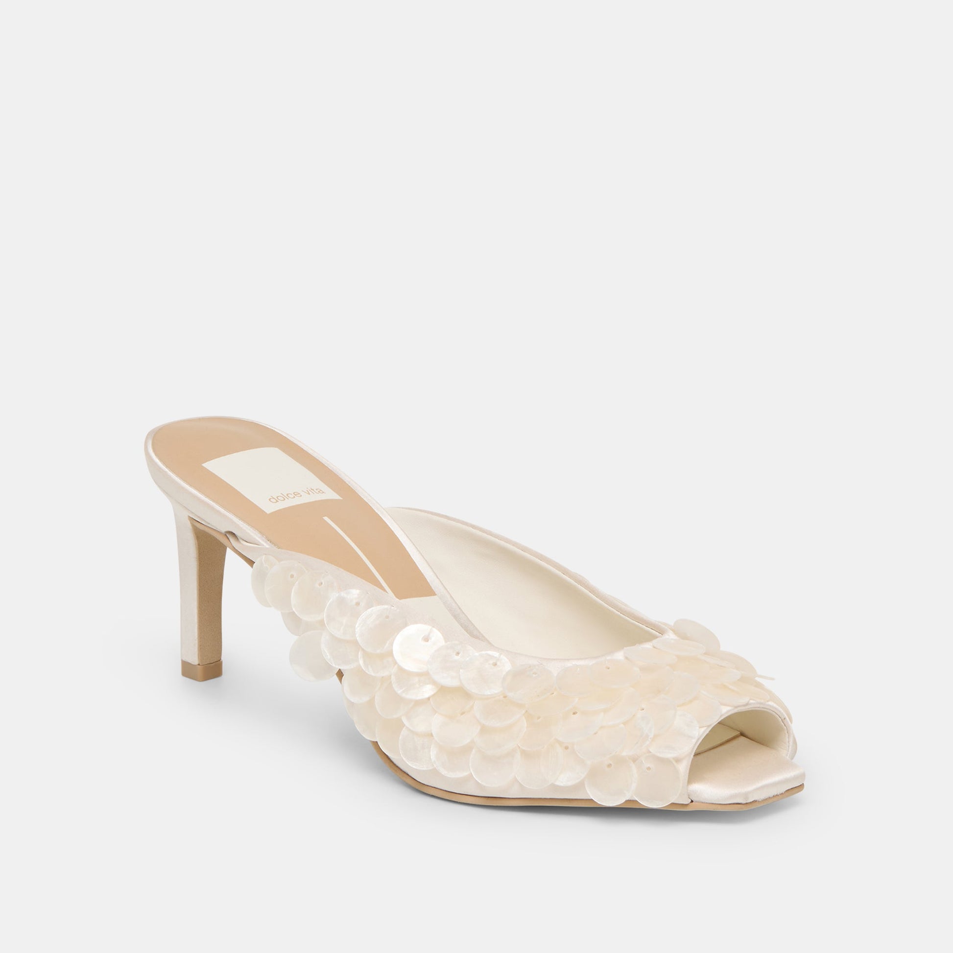 Samary Confetti Off White Satin Heels - Dolce Vita