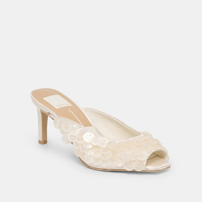 Samary Confetti Off White Satin Heels - Dolce Vita