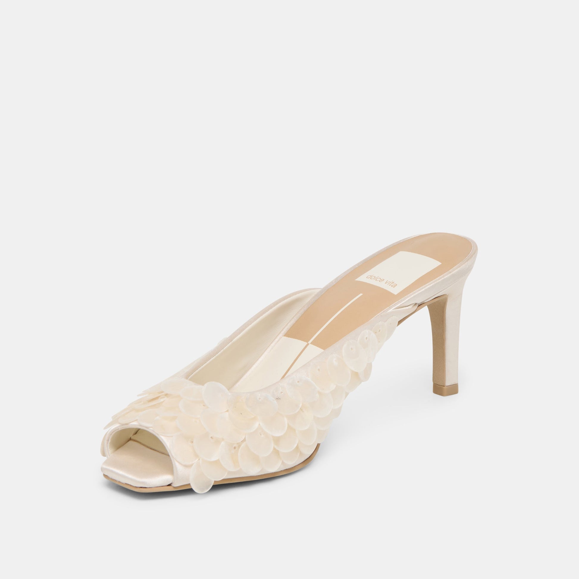 Samary Confetti Off White Satin Heels - Dolce Vita