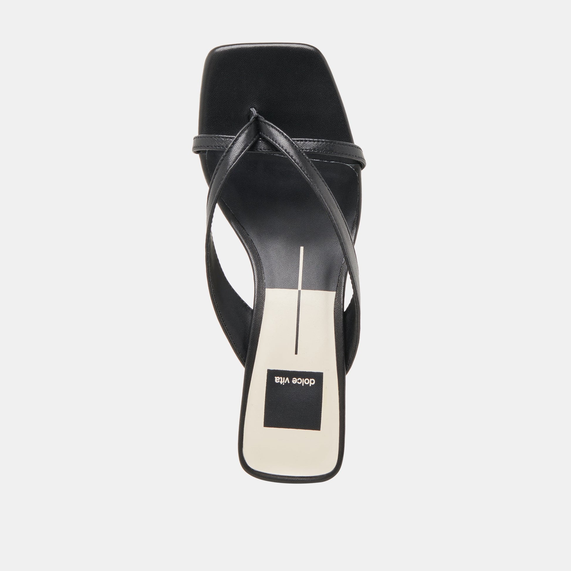 BREVEL HEELS ONYX LEATHER - Dolce Vita