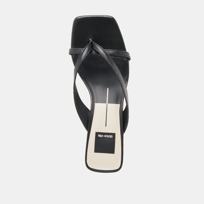 BREVEL HEELS ONYX LEATHER - Dolce Vita