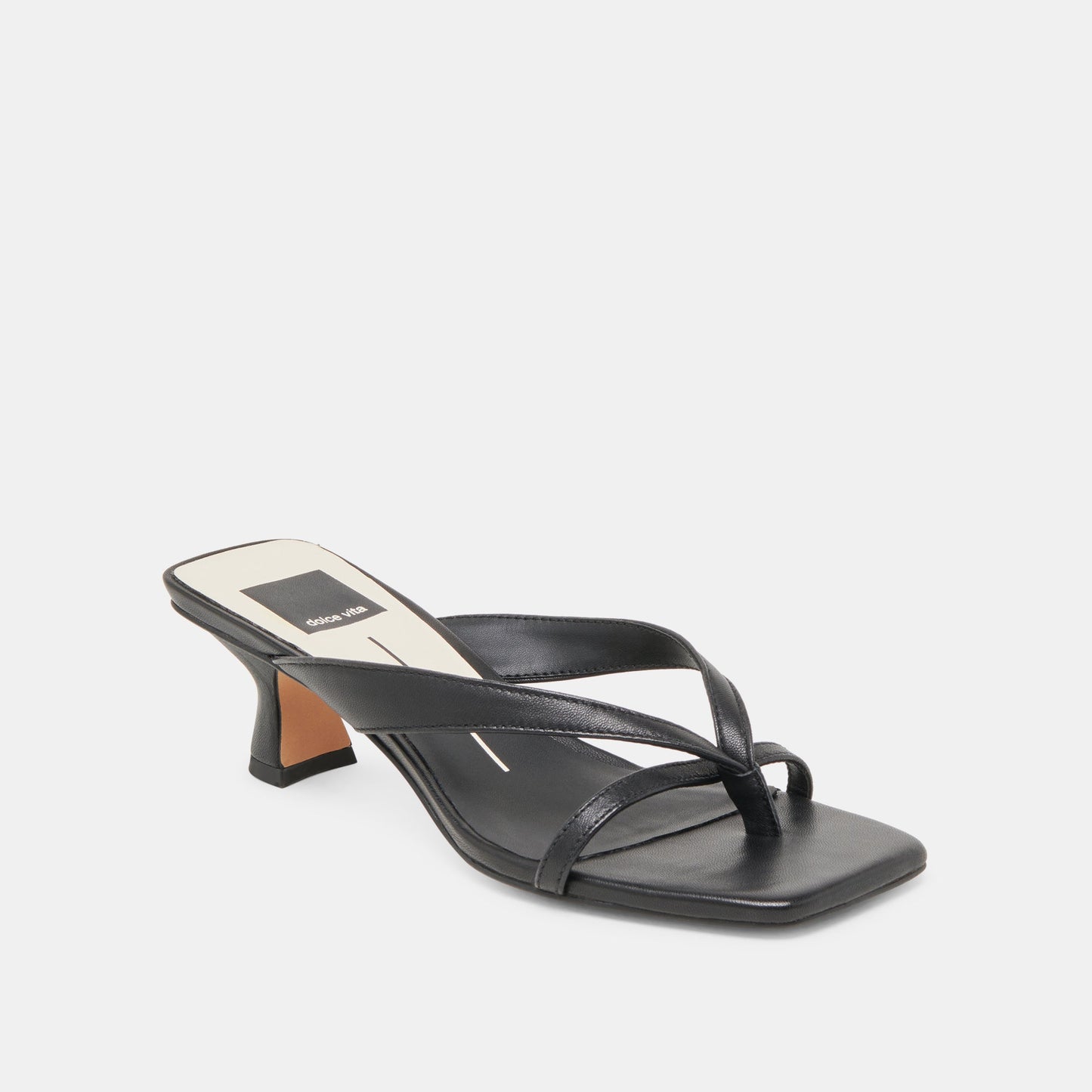 BREVEL HEELS ONYX LEATHER - Dolce Vita