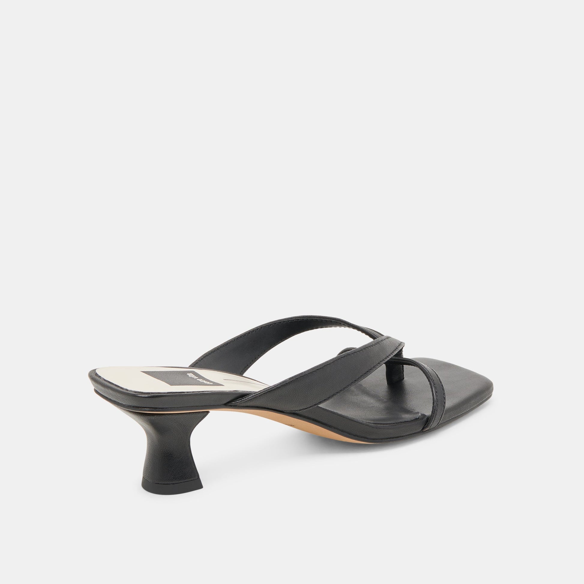 BREVEL HEELS ONYX LEATHER - Dolce Vita