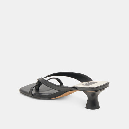 BREVEL HEELS ONYX LEATHER - Dolce Vita
