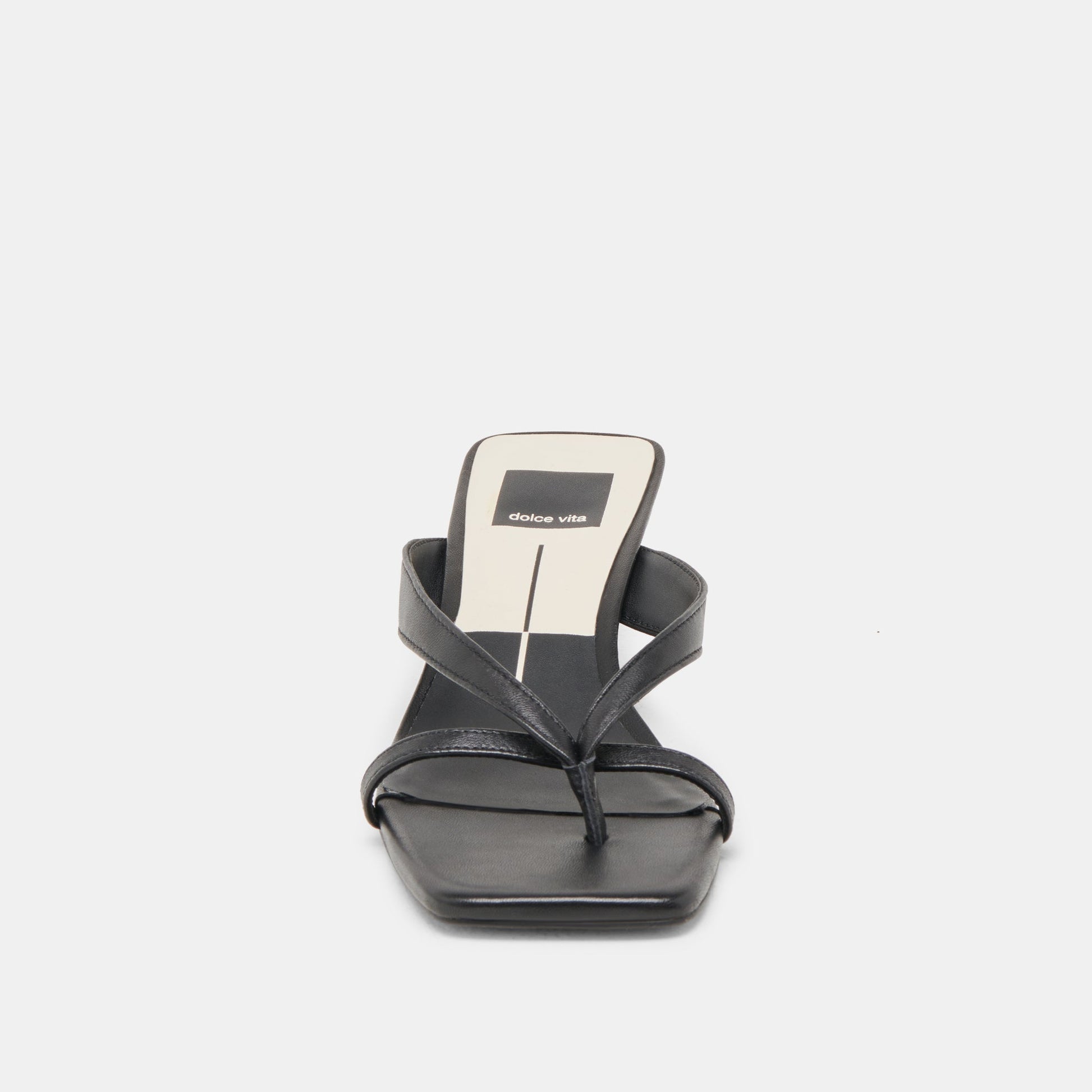 BREVEL HEELS ONYX LEATHER - Dolce Vita