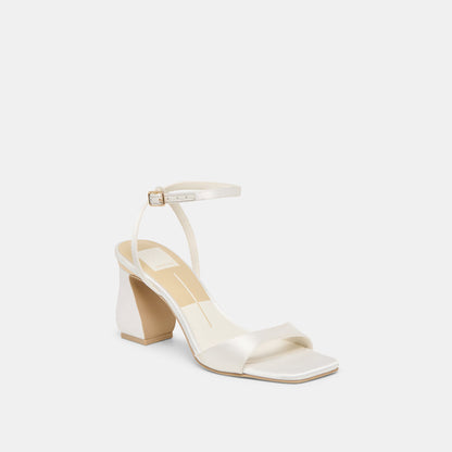 Tilda True White Satin Heels - Dolce Vita