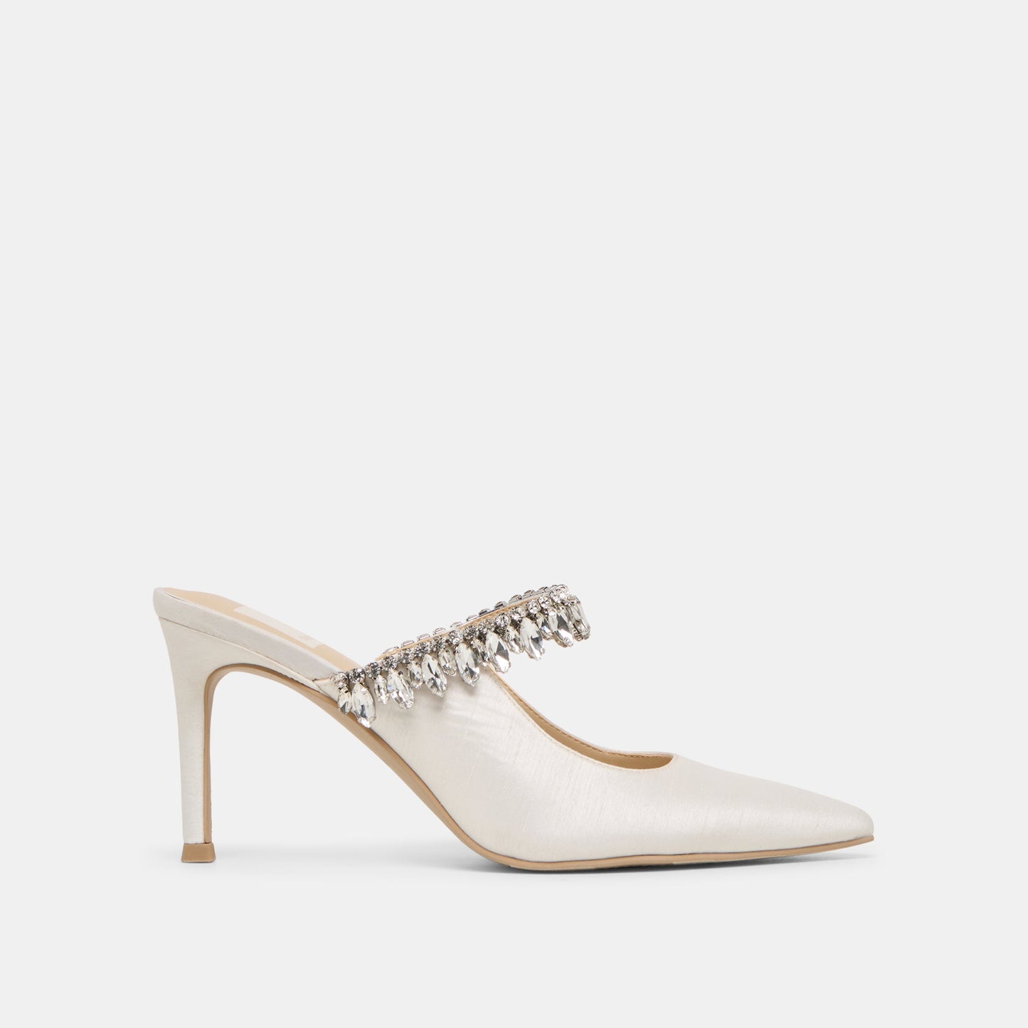 Keli Crystal White Satin Heels - Dolce Vita