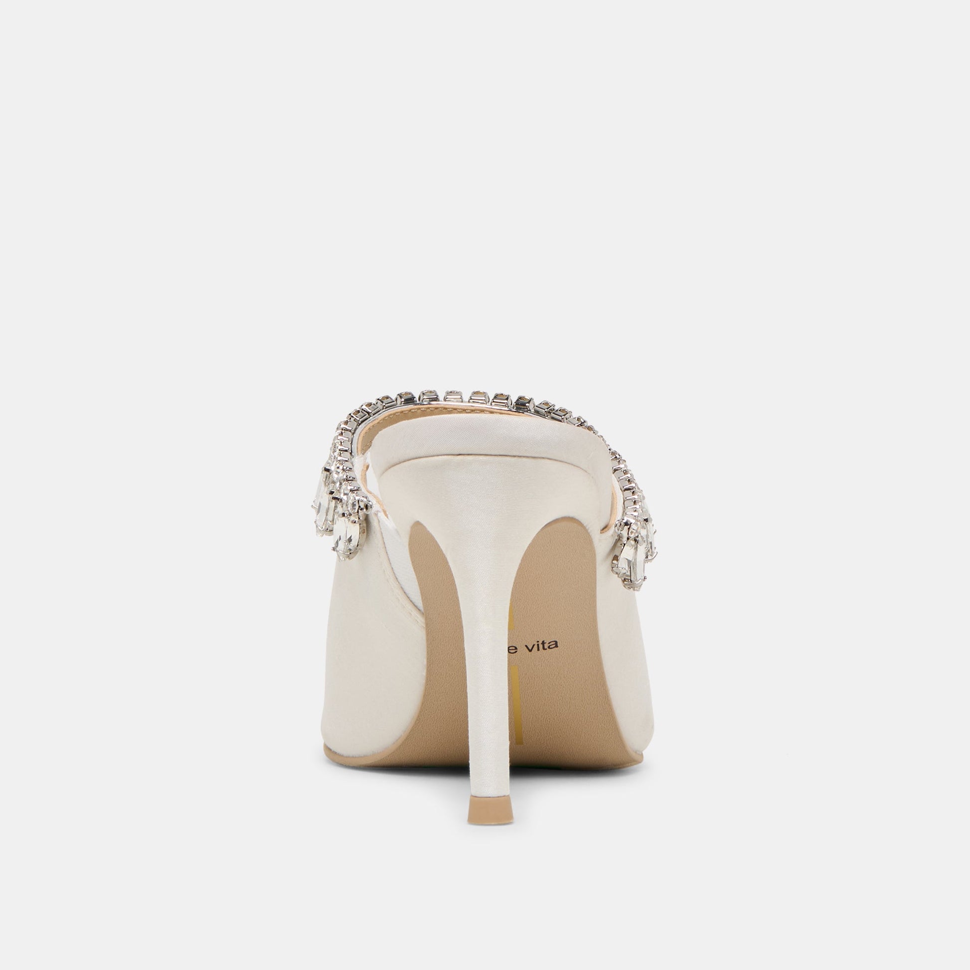 Keli Crystal White Satin Heels - Dolce Vita