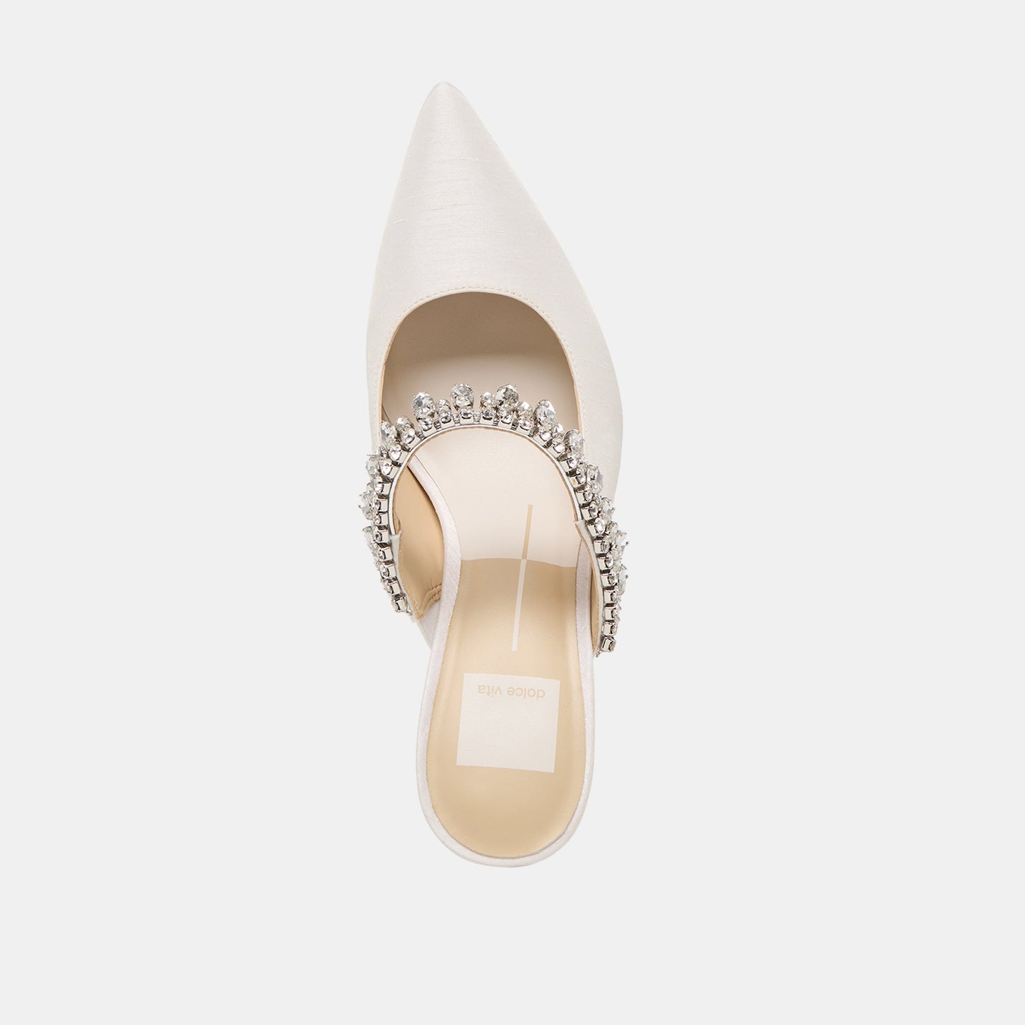 Keli Crystal White Satin Heels - Dolce Vita