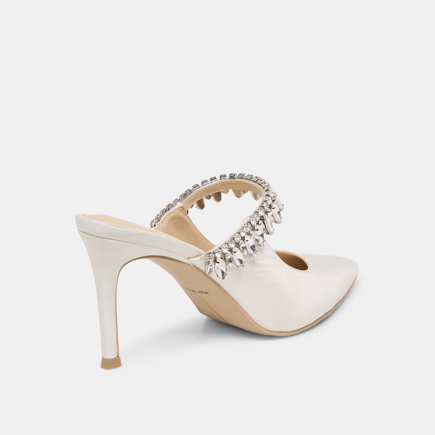 Keli Crystal White Satin Heels - Dolce Vita