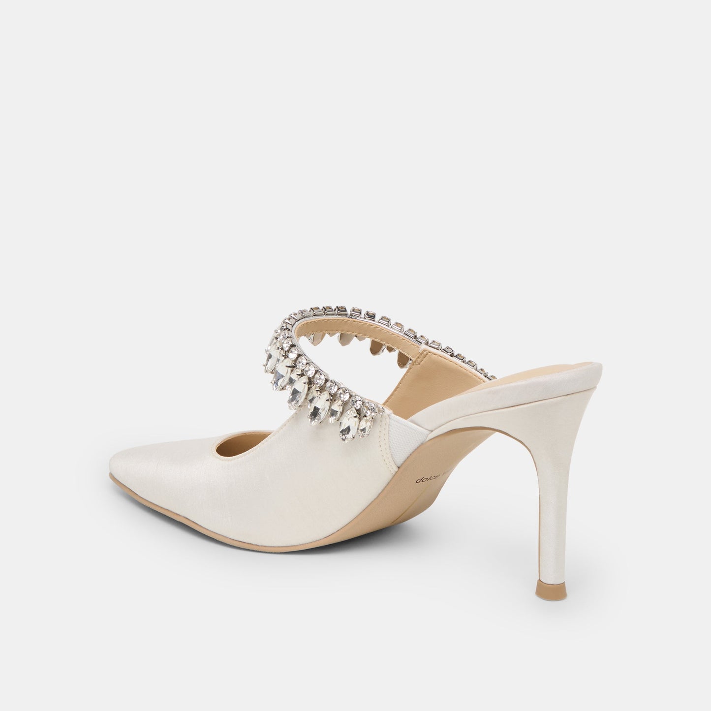 Keli Crystal White Satin Heels - Dolce Vita