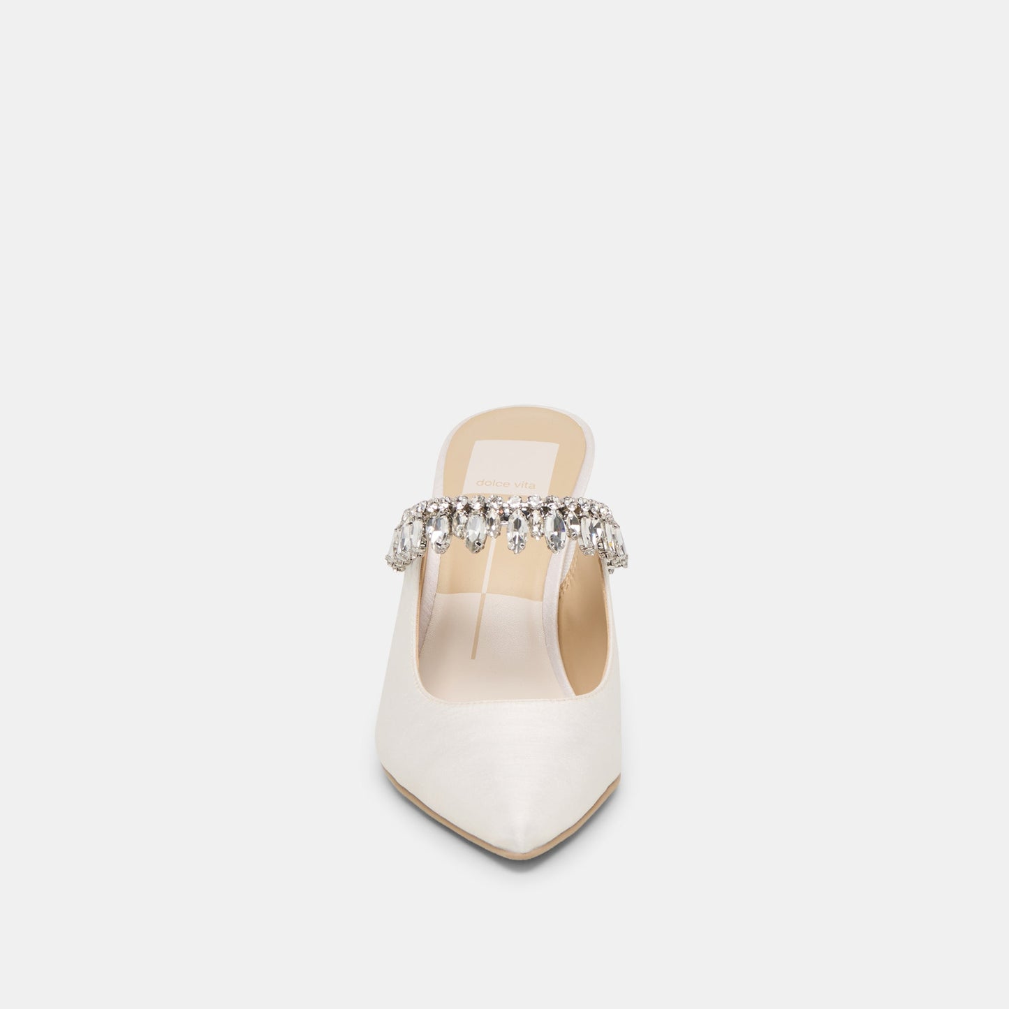 Keli Crystal White Satin Heels - Dolce Vita