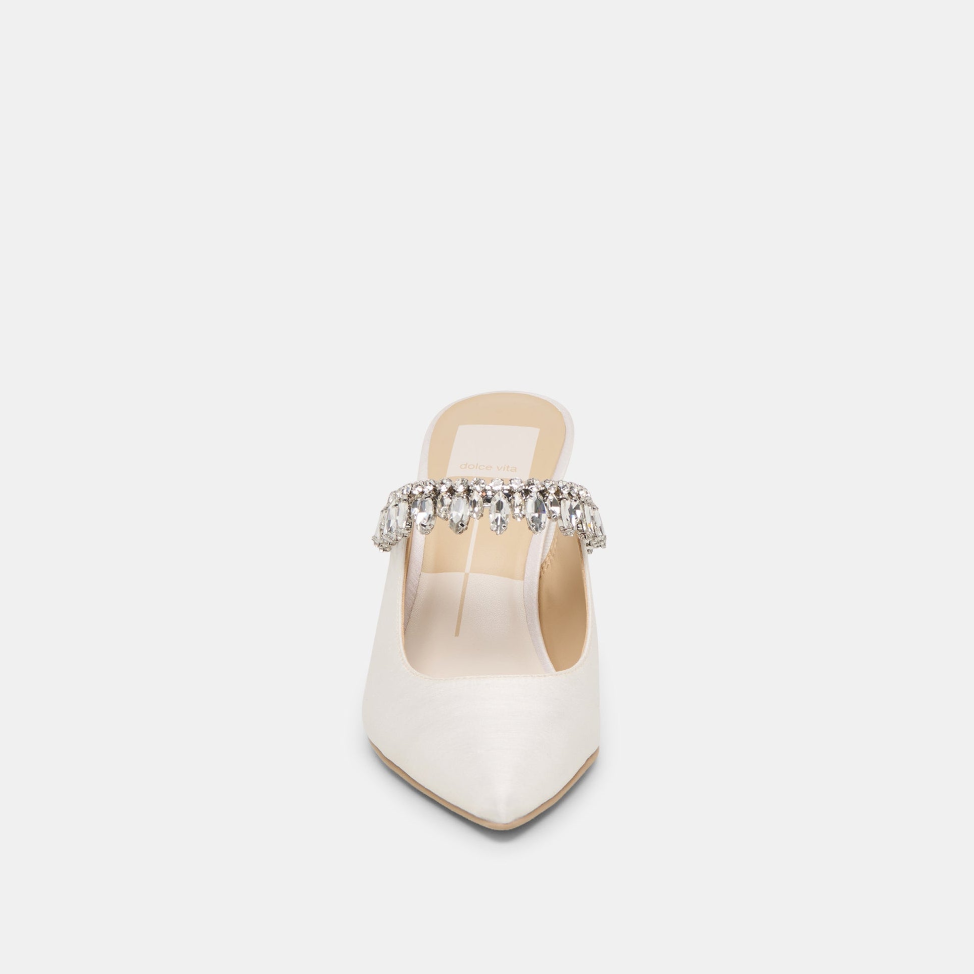 Keli Crystal White Satin Heels - Dolce Vita