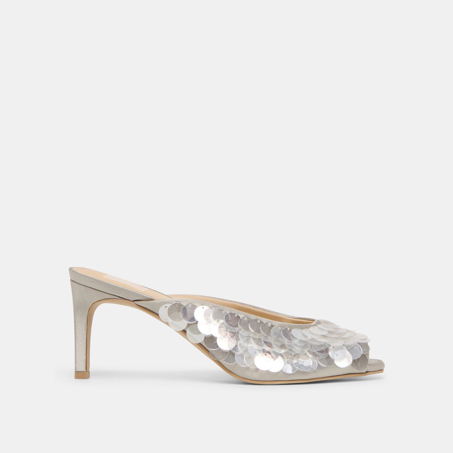 Samary Confetti Silver Satin Heels - Dolce Vita