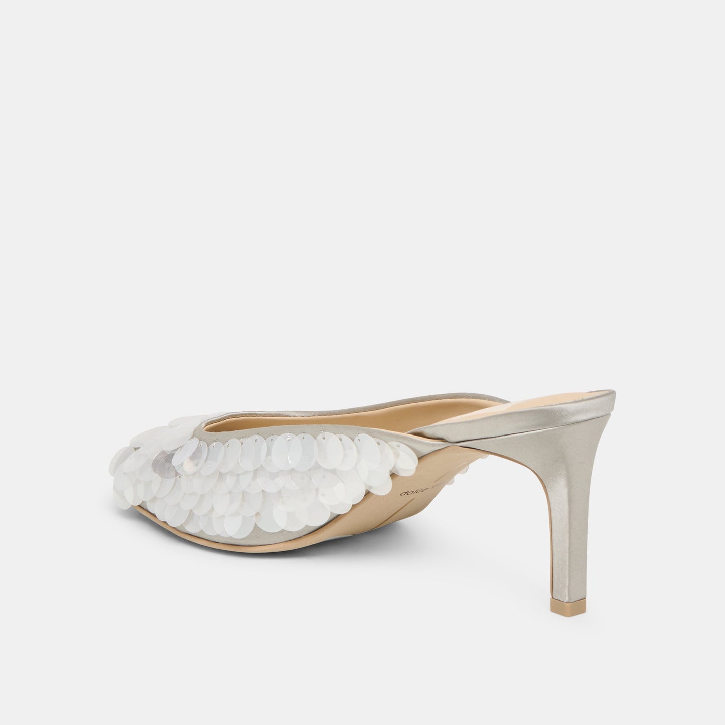 Samary Confetti Silver Satin Heels - Dolce Vita