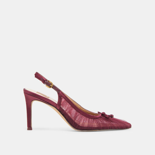 Yela Cranberry Tulle Heels - Dolce Vita