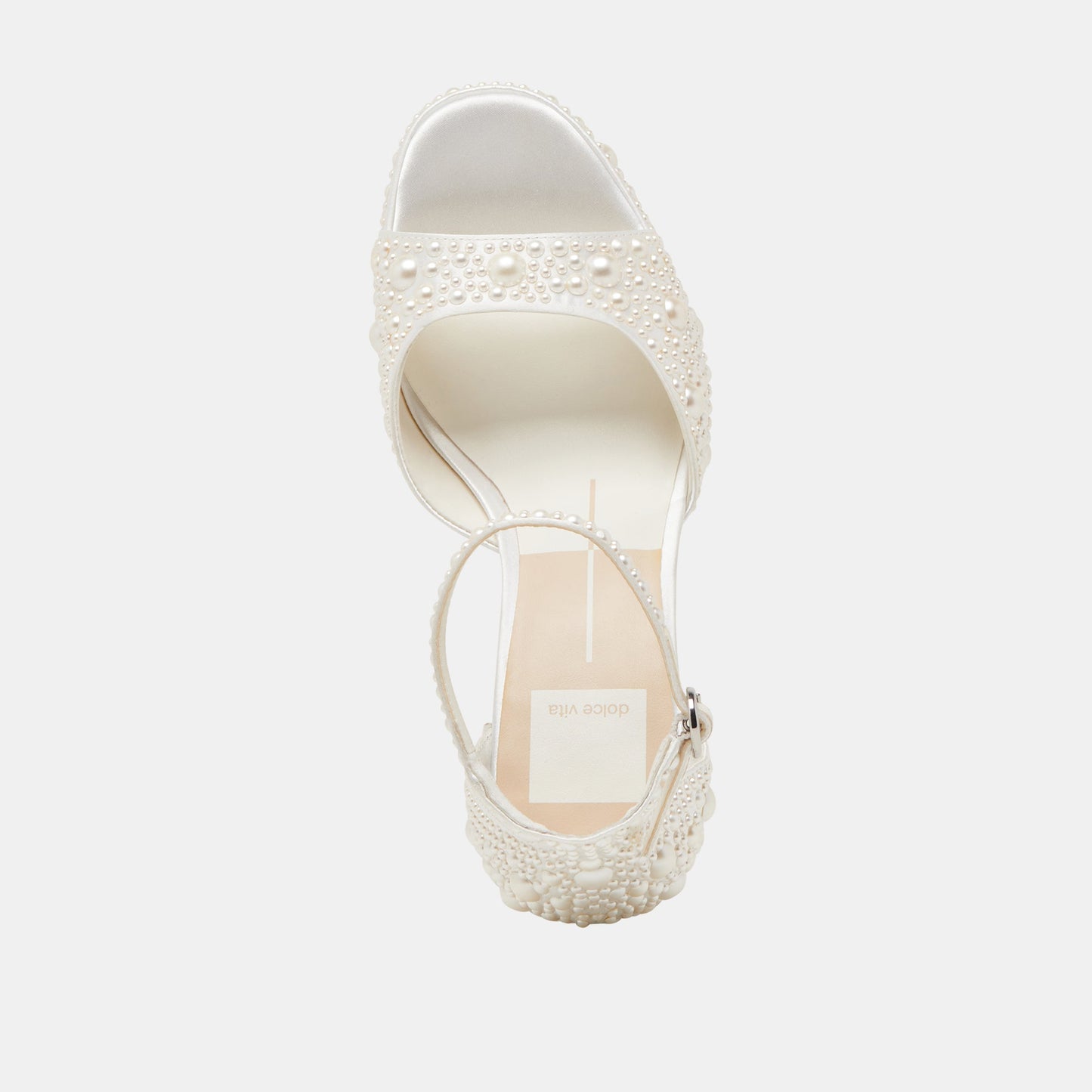 PANDRO PEARL HEELS TRUE WHITE SATIN - Dolce Vita