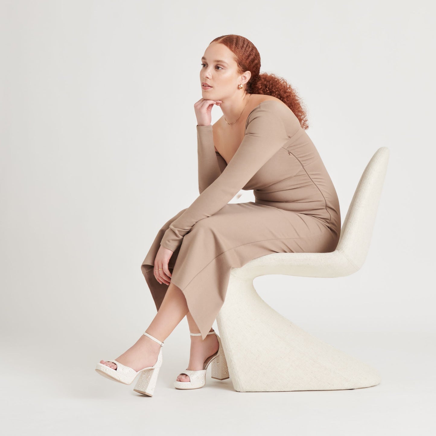 PANDRO PEARL HEELS TRUE WHITE SATIN - Dolce Vita