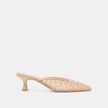 Cleo Pearl Blush Lace Mesh Heels - Dolce Vita