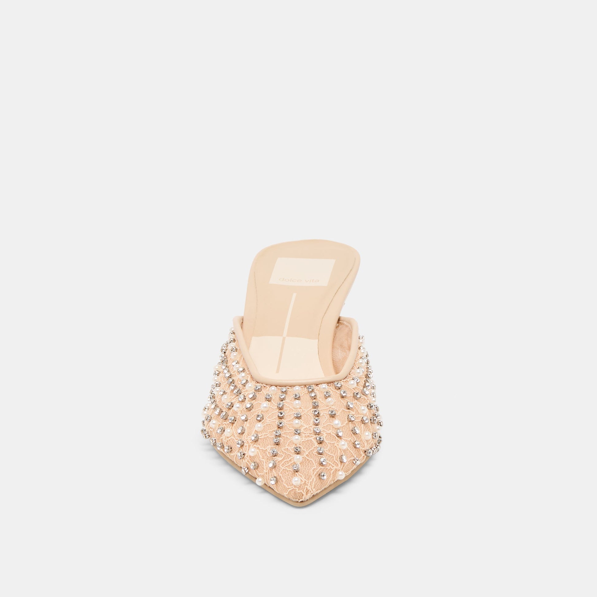 Cleo Pearl Blush Lace Mesh Heels - Dolce Vita