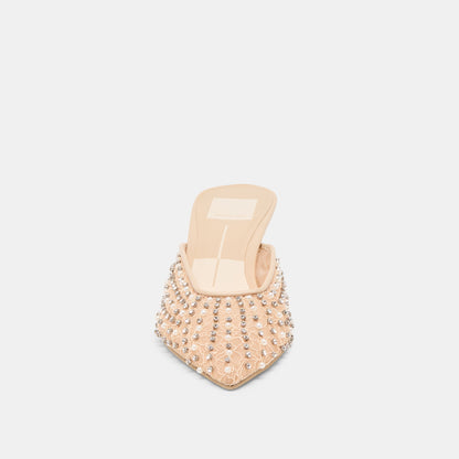 Cleo Pearl Blush Lace Mesh Heels - Dolce Vita