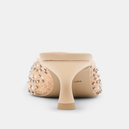 Cleo Pearl Blush Lace Mesh Heels - Dolce Vita