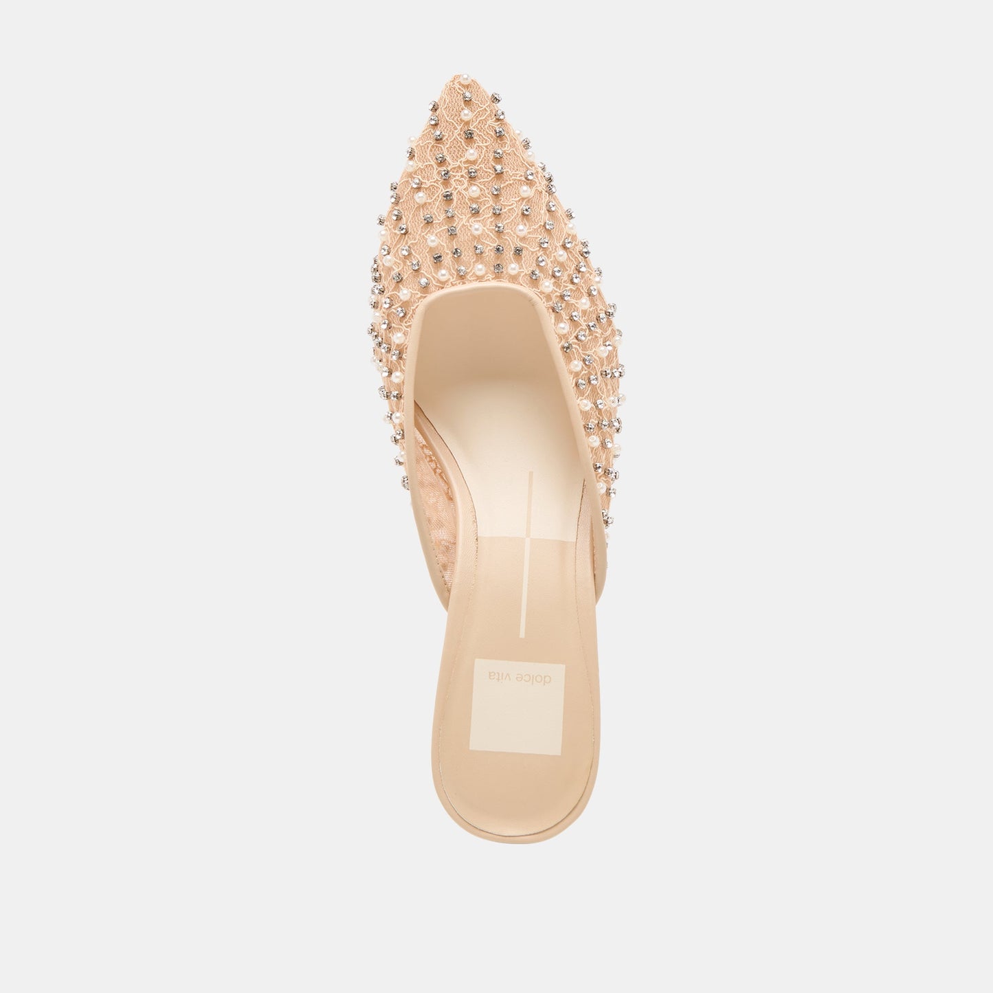 Cleo Pearl Blush Lace Mesh Heels - Dolce Vita