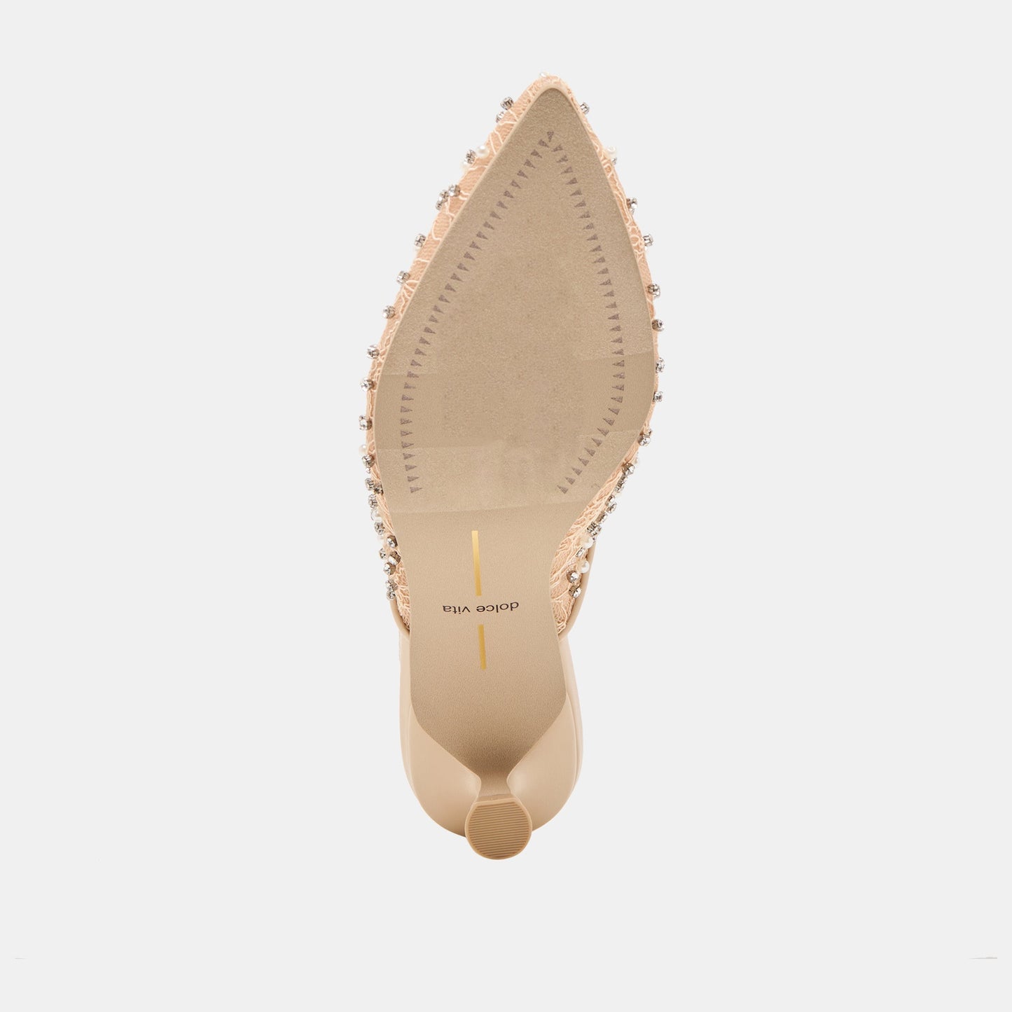 Cleo Pearl Blush Lace Mesh Heels - Dolce Vita