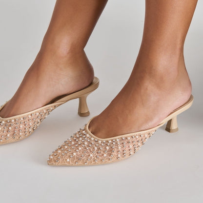Cleo Pearl Blush Lace Mesh Heels - Dolce Vita