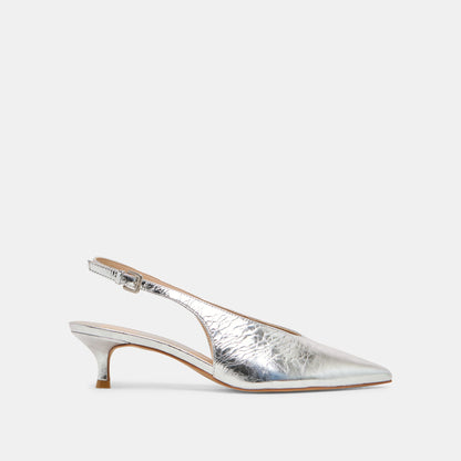 ALENNA HEELS SILVER DISTRESSED LEATHER - Dolce Vita