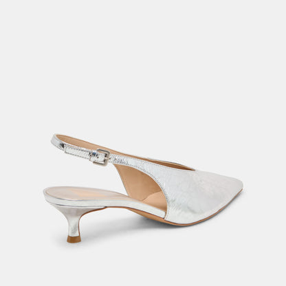 ALENNA HEELS SILVER DISTRESSED LEATHER - Dolce Vita