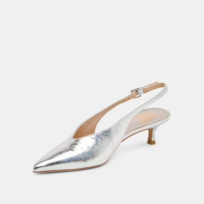 ALENNA HEELS SILVER DISTRESSED LEATHER - Dolce Vita