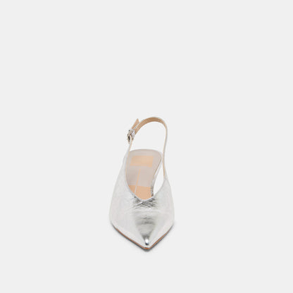 ALENNA HEELS SILVER DISTRESSED LEATHER - Dolce Vita
