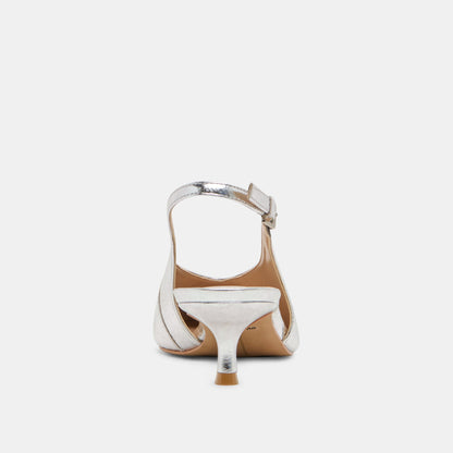 ALENNA HEELS SILVER DISTRESSED LEATHER - Dolce Vita