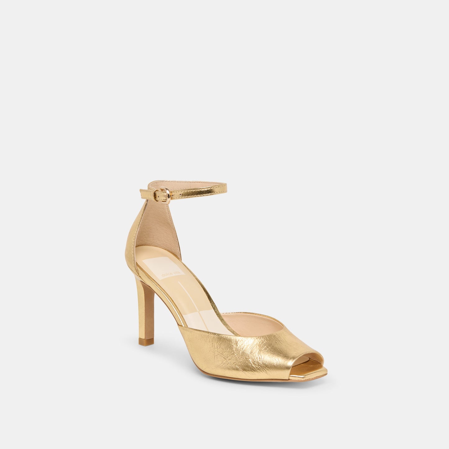 Serlo Gold Crinkle Patent Heels - Dolce Vita
