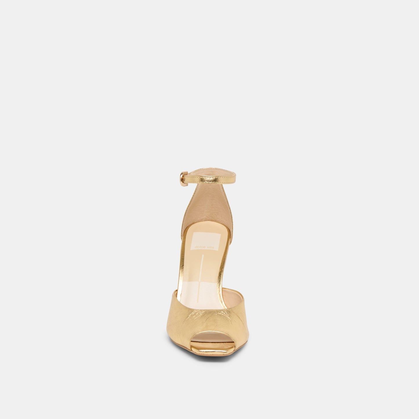 Serlo Gold Crinkle Patent Heels - Dolce Vita