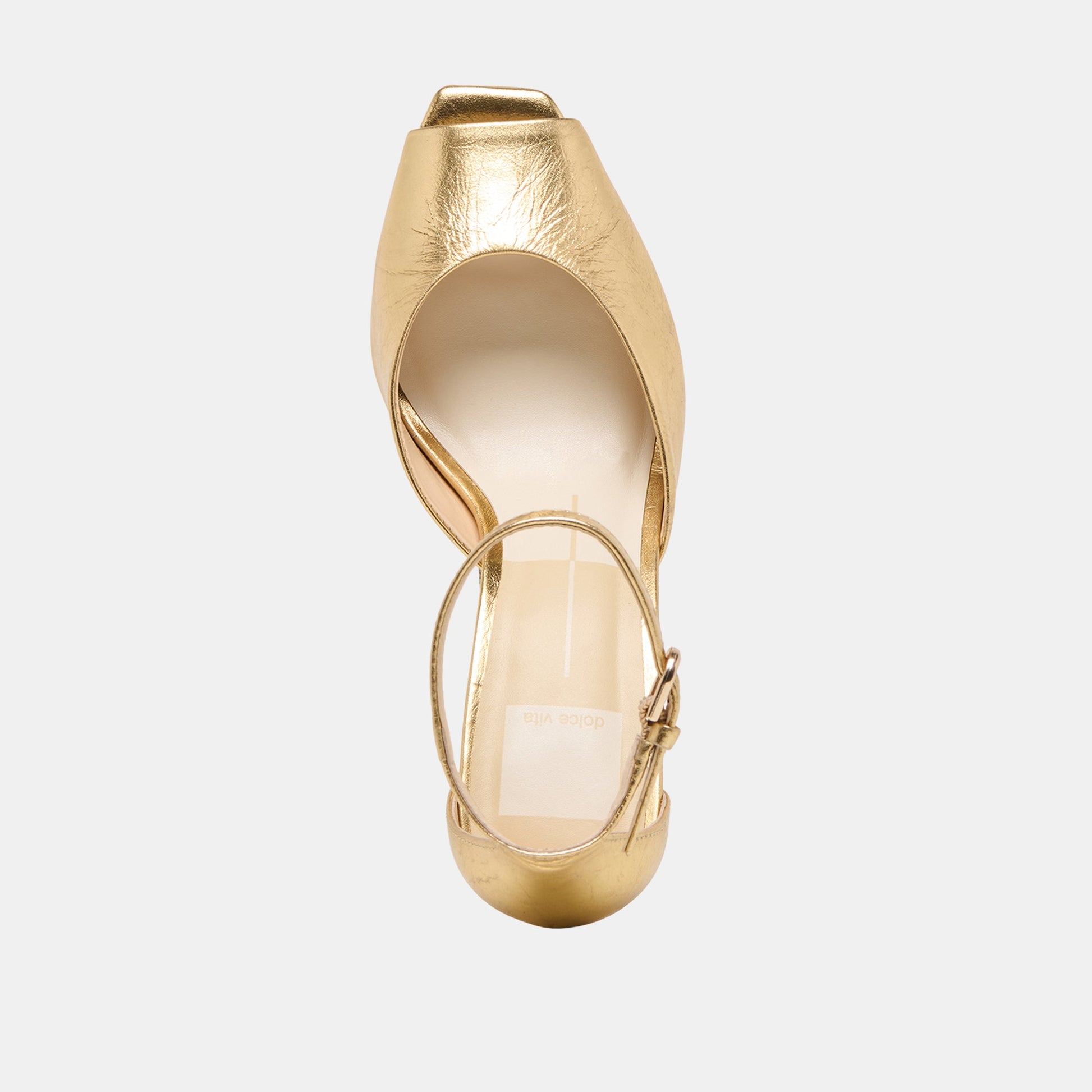 Serlo Gold Crinkle Patent Heels - Dolce Vita