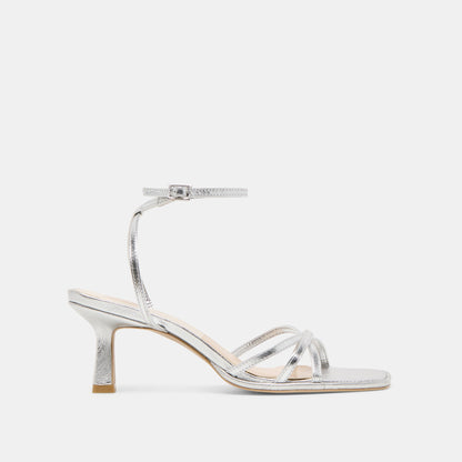 Manji Silver Metallic Leather Heels - Dolce Vita