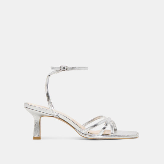 Manji Silver Metallic Leather Heels - Dolce Vita