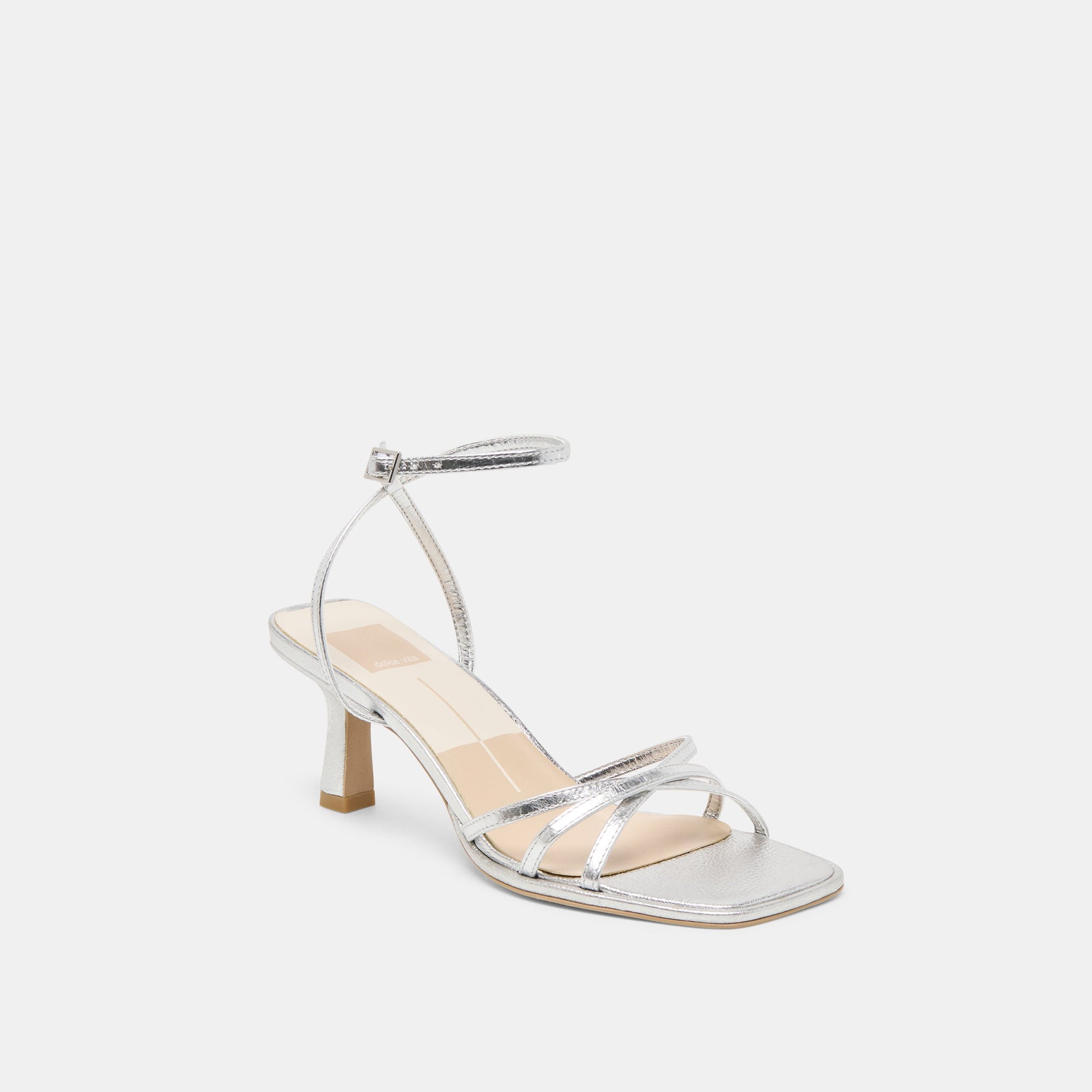 Manji Silver Metallic Leather Heels - Dolce Vita