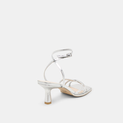 Manji Silver Metallic Leather Heels - Dolce Vita