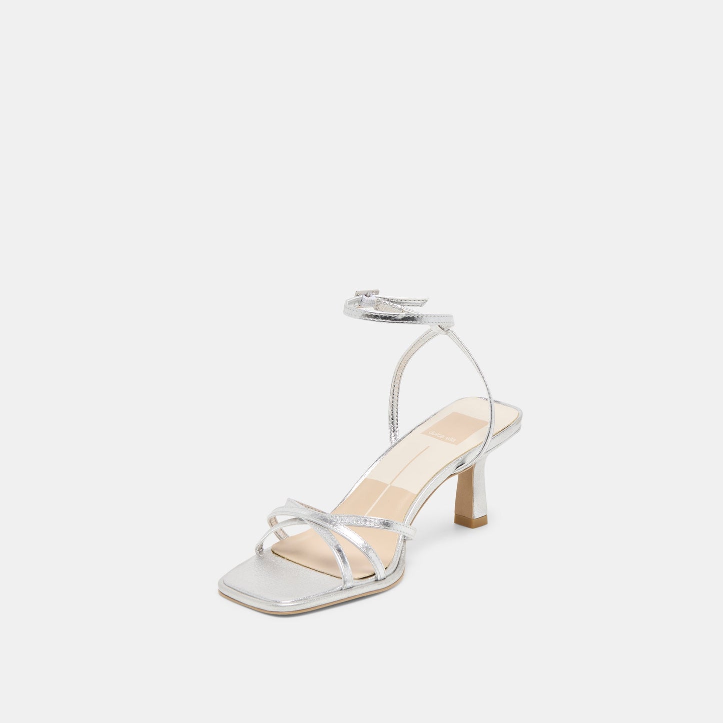 Manji Silver Metallic Leather Heels - Dolce Vita