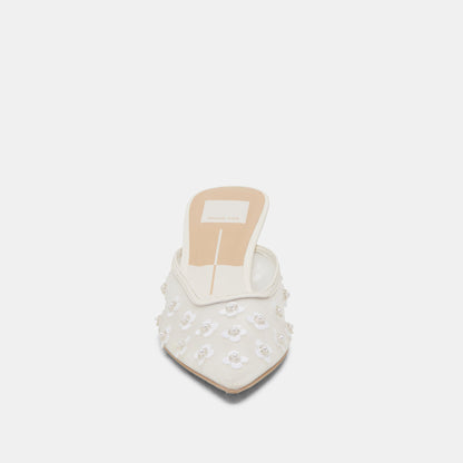 CLARA PEARL HEELS TRUE WHITE DAISY MESH - Dolce Vita