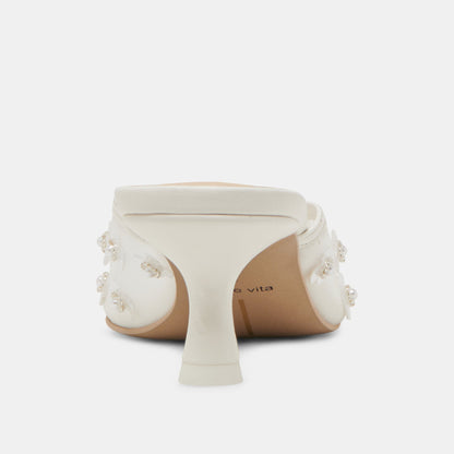CLARA PEARL HEELS TRUE WHITE DAISY MESH - Dolce Vita