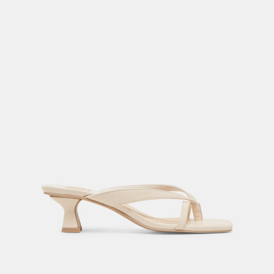 BREVEL HEELS BONE LEATHER - Dolce Vita