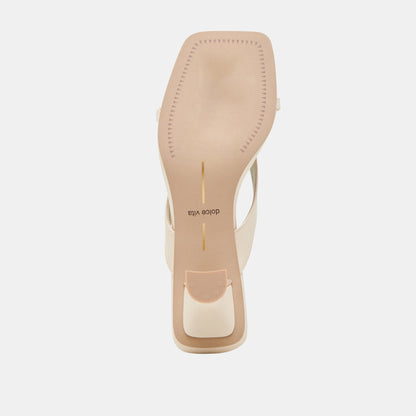 BREVEL HEELS BONE LEATHER - Dolce Vita