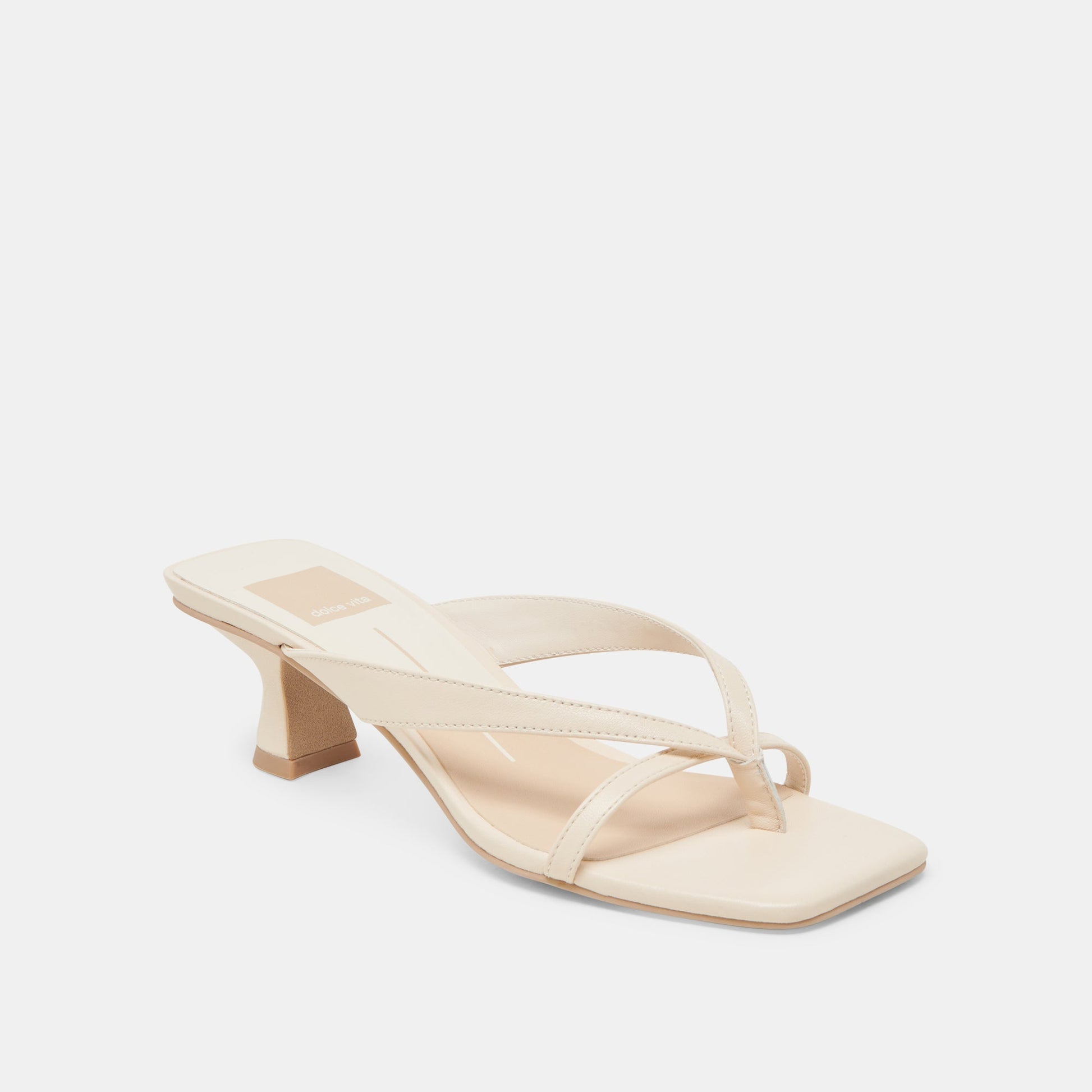 BREVEL HEELS BONE LEATHER - Dolce Vita