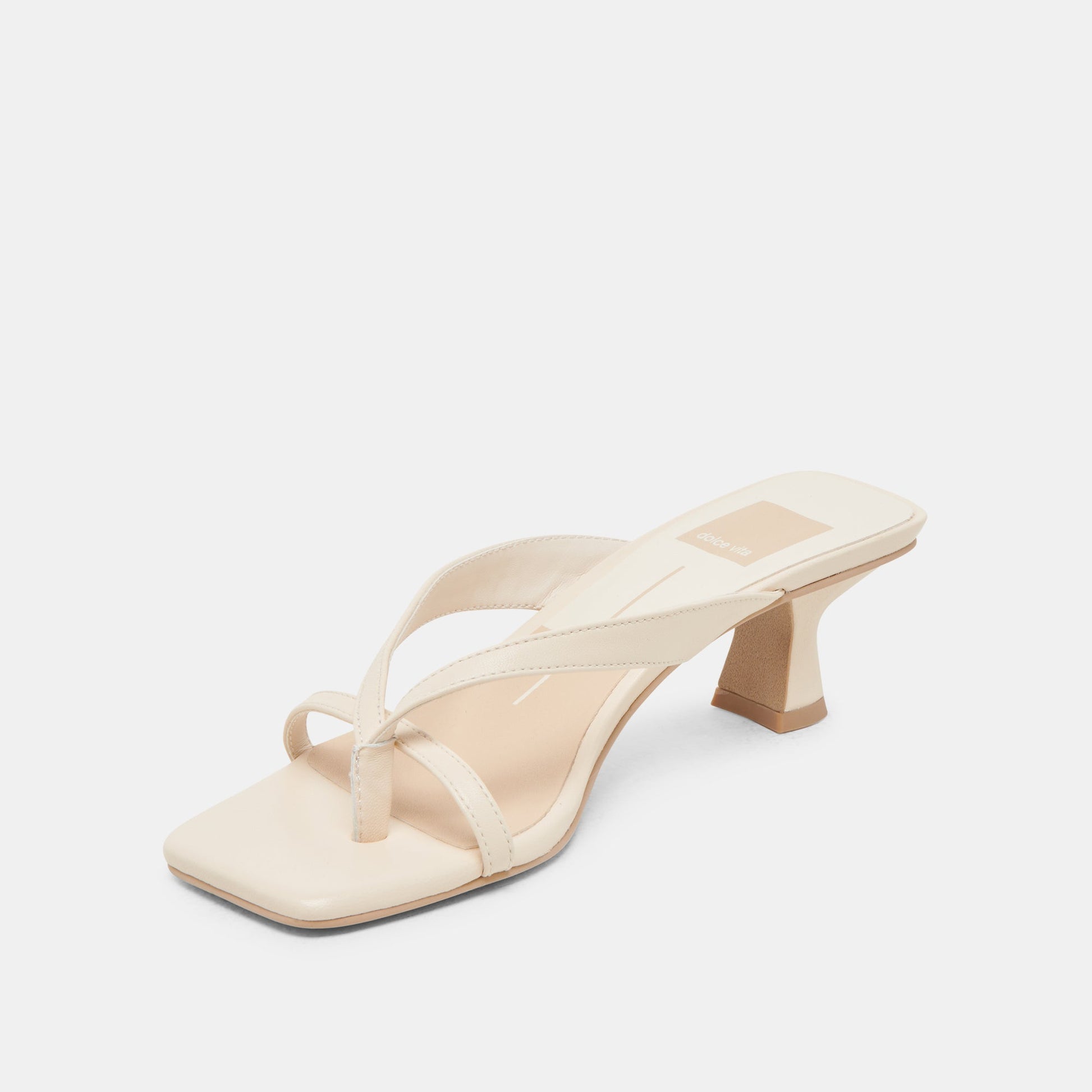 BREVEL HEELS BONE LEATHER - Dolce Vita